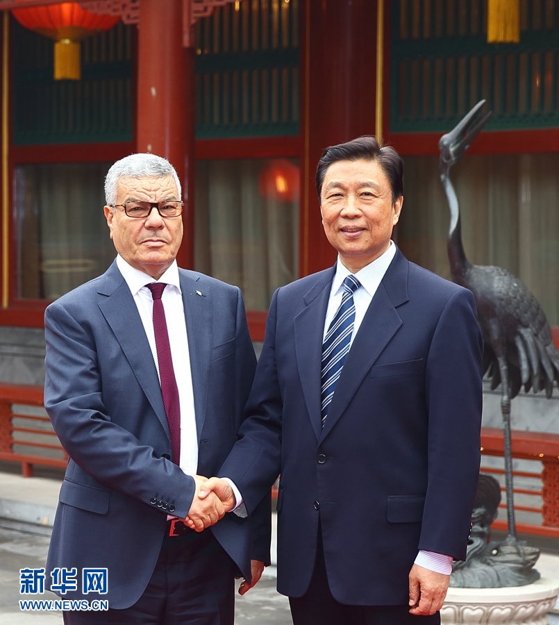 4月6日，國家副主席李源潮在北京會見由總書記薩伊達尼率領的阿爾及利亞民族解放陣線黨代表團。 新華社記者 丁海濤 攝