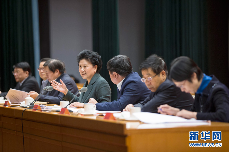 1月16日，中共中央政治局委員、國務院副總理劉延東在北京出席“加強和改進新形勢下高校思想政治工作專題研討班”開班式。 新華社記者崔新鈺 攝