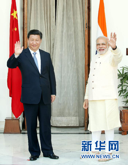 9月18日，國(guó)家主席習(xí)近平在新德里同印度總理莫迪舉行會(huì)談。新華社記者 姚大偉 攝