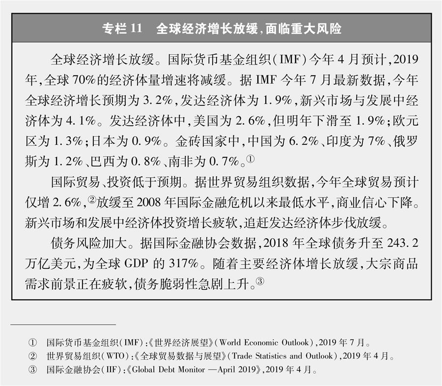 （圖表）[新時代的中國與世界白皮書]專欄11 全球經(jīng)濟增長放緩，面臨重大風(fēng)險
